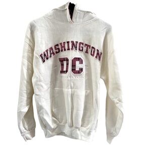 Washington DC Plaid Logo Hoodie Sweatshirt Women's Small NWOT